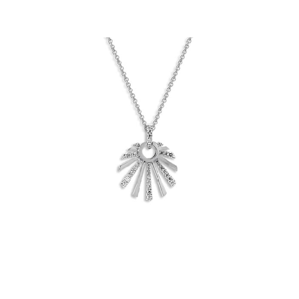 Frederic Sage - 14K White Gold Half Diamond Retro Sun 