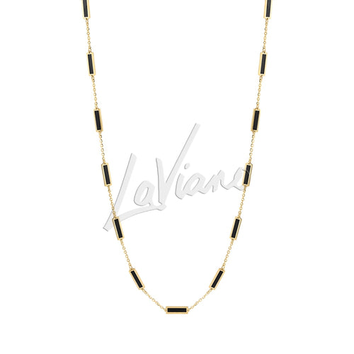 Frederic Sage Necklaces - 14K Yellow Gold Black Onyx Station