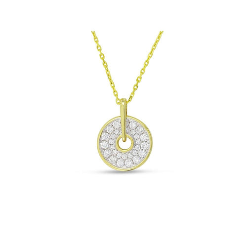Frederic Sage - 14K Yellow Gold Two Tone Diamond Necklace | 