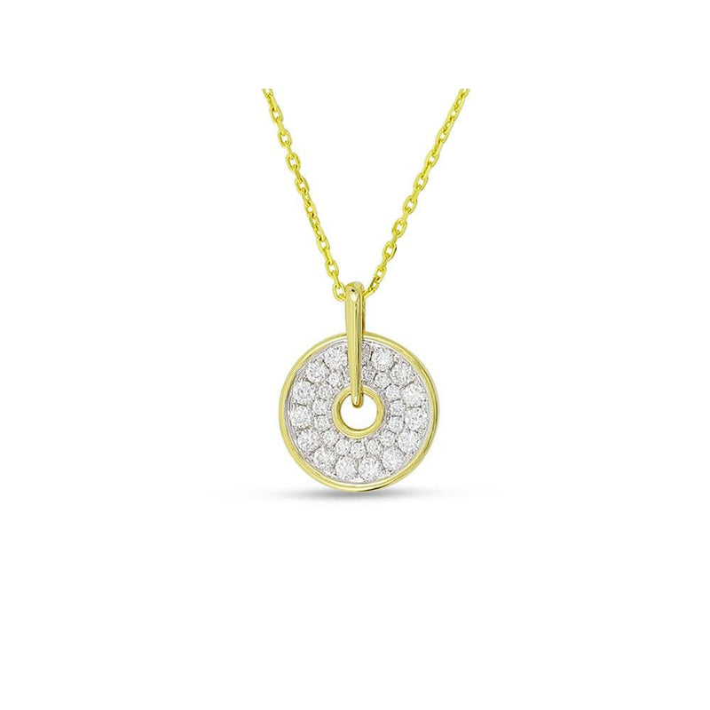 Frederic Sage - 14K Yellow Gold Two Tone Diamond Necklace | 