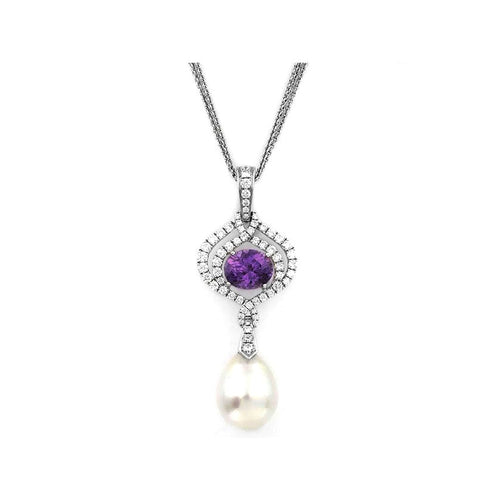Frederic Sage - 18K White Gold Purple Spinel Diamond and 