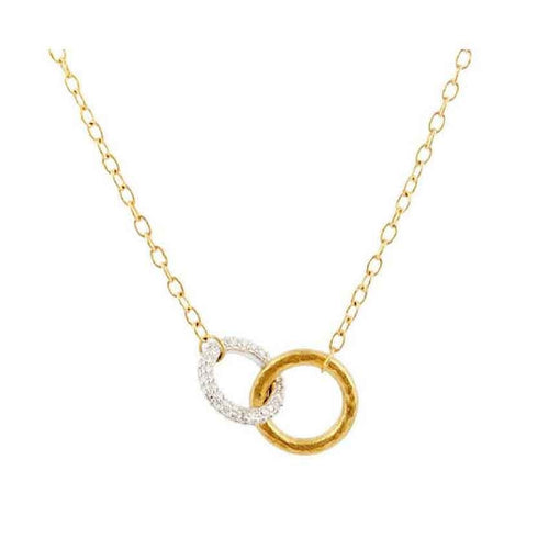 Gurhan - 24K Yellow Gold and Diamond Hoopla Hoop Necklace | 