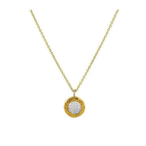 Gurhan - 24K Yellow Gold Diamond Pave Pendant Necklace | 