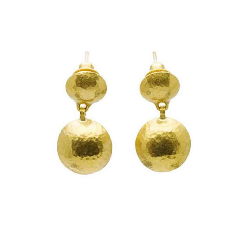 Gurhan - 24K Yellow Gold Lentil Drop Earrings | LaViano 