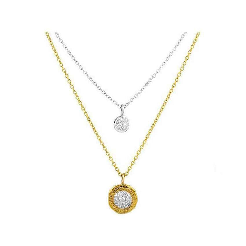 Gurhan - Delicate Pave Two-Tone Diamond Necklace | LaViano 