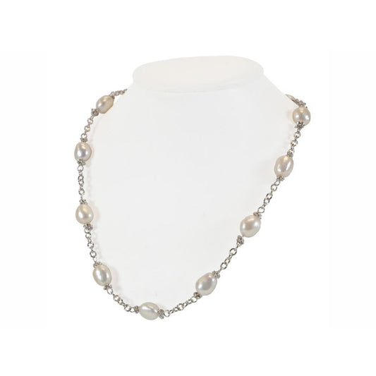 Honora - Sterling Silver Freshwater Pearl Station Necklace |