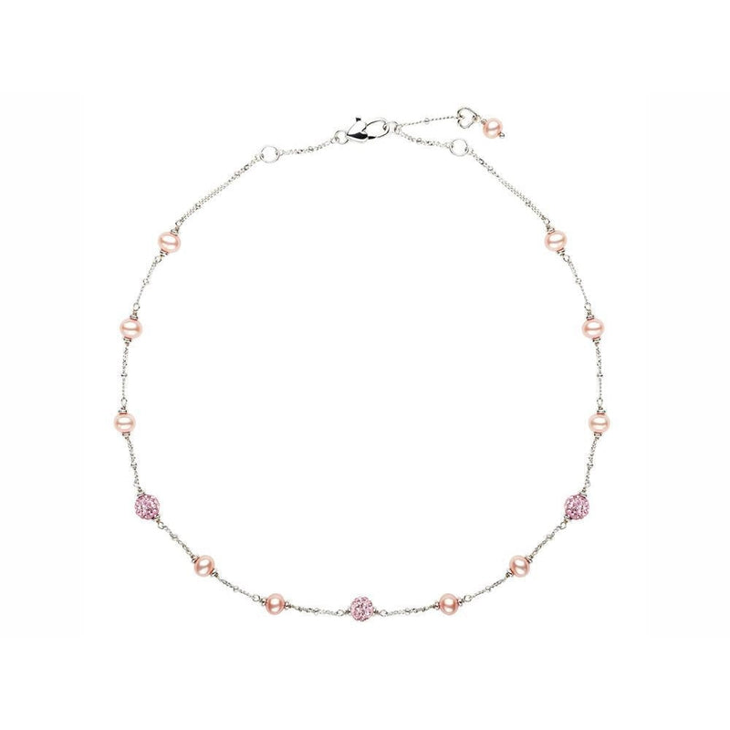 Honora - Sterling Silver Girl’s Pink Pearl Necklace With 
