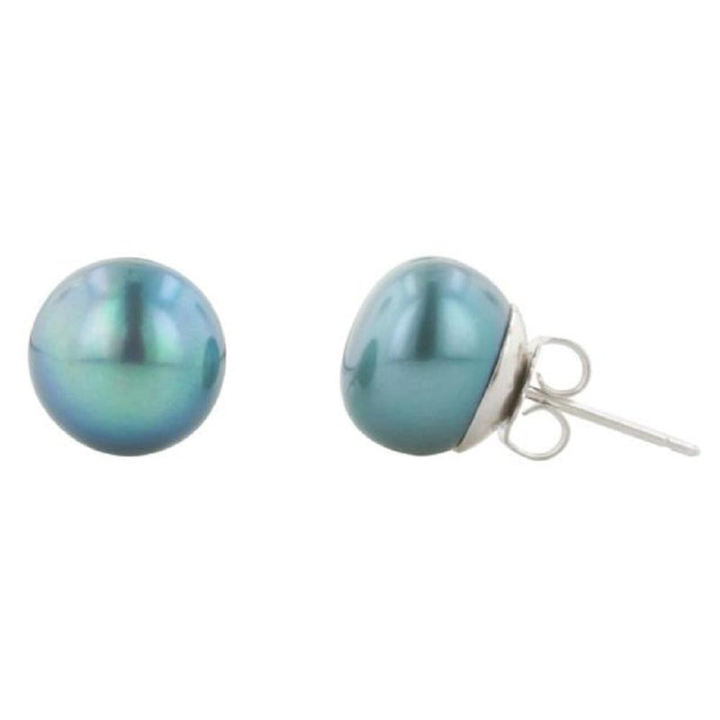 Honora - Sterling Silver Teal Pearl Stud Earrings | LaViano 