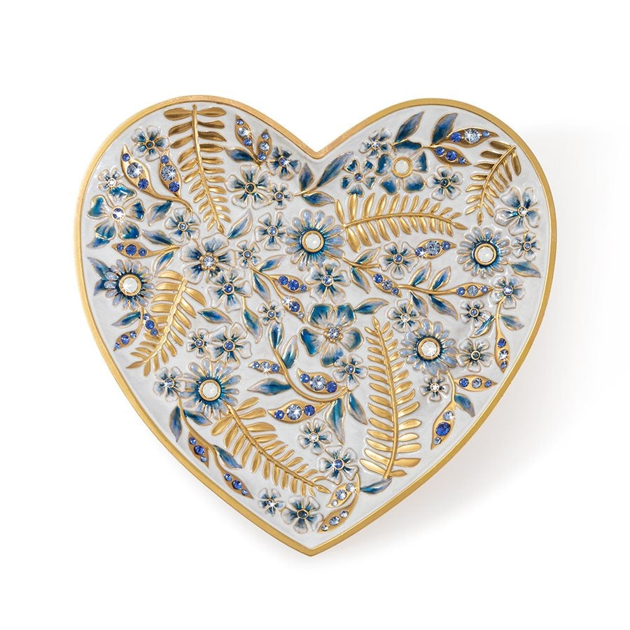 Jay Strongwater Aria Floral Heart Trinket Tray - Thumbnail 3