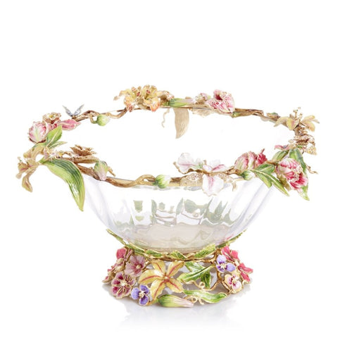 Jay Strongwater Bowls - Dutch Floral Glass Bowl SDH2545-256