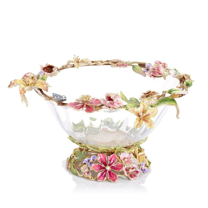 Jay Strongwater Bowls - Dutch Floral Glass Bowl SDH2545-256