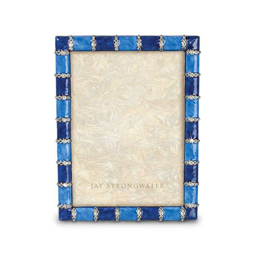 Jay Strongwater - Pierce Striped 5 x 7 Frame - Delft Garden 