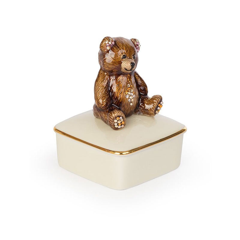 Jay Strongwater - Roman Teddy Bear Porcelain Box | LaViano 