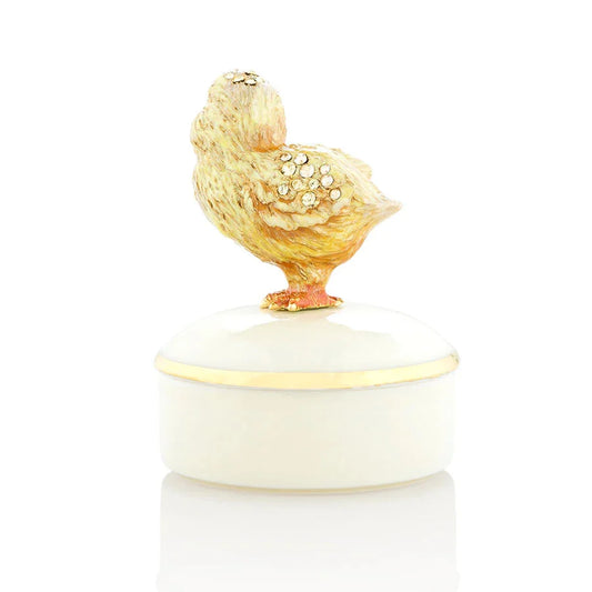 Jay Strongwater Boxes - Sawyer Chick Round Porcelain Box