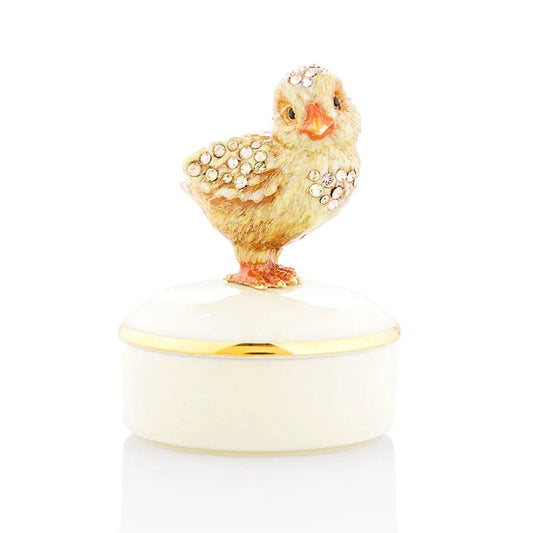 Jay Strongwater Boxes - Sawyer Chick Round Porcelain Box