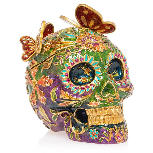 Jay Strongwater Boxes - Skull with Butterflies Box