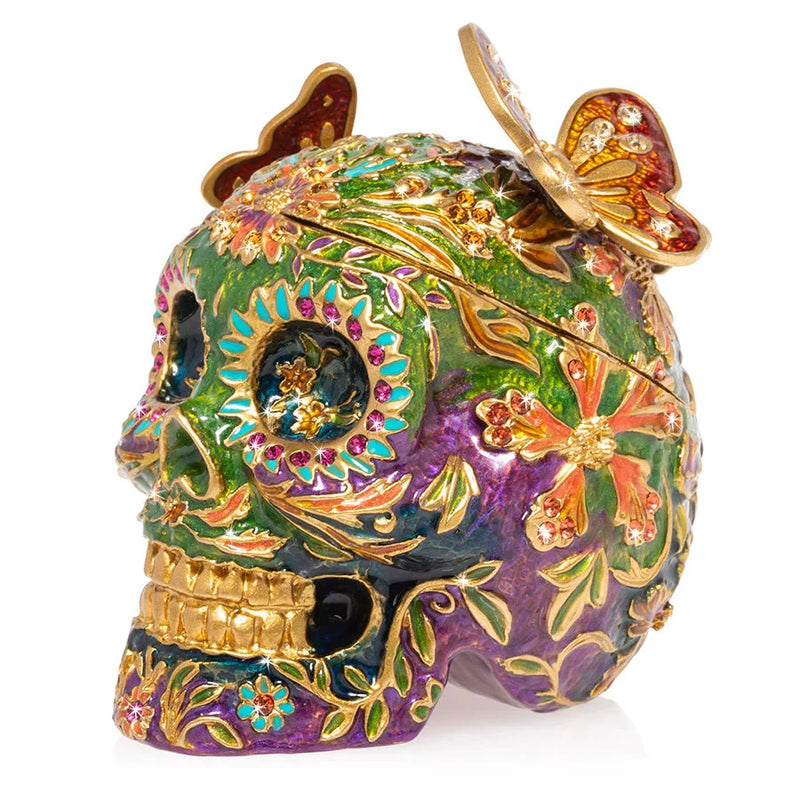 Jay Strongwater Boxes - Skull with Butterflies Box