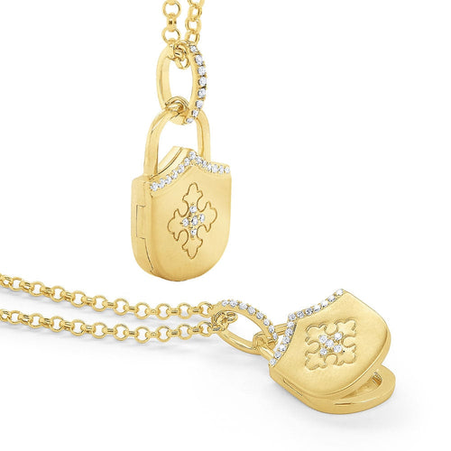 KC Designs 14k Gold and Diamond Maltese Cross Remembrance Locket