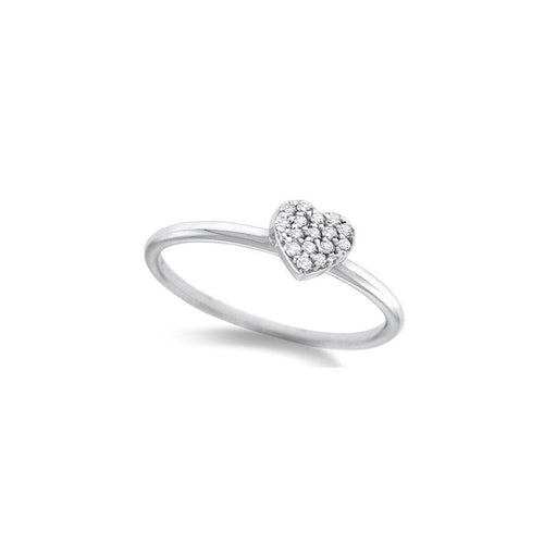 lavianojewelers - 14K White Gold and Diamond Heart Ring | 