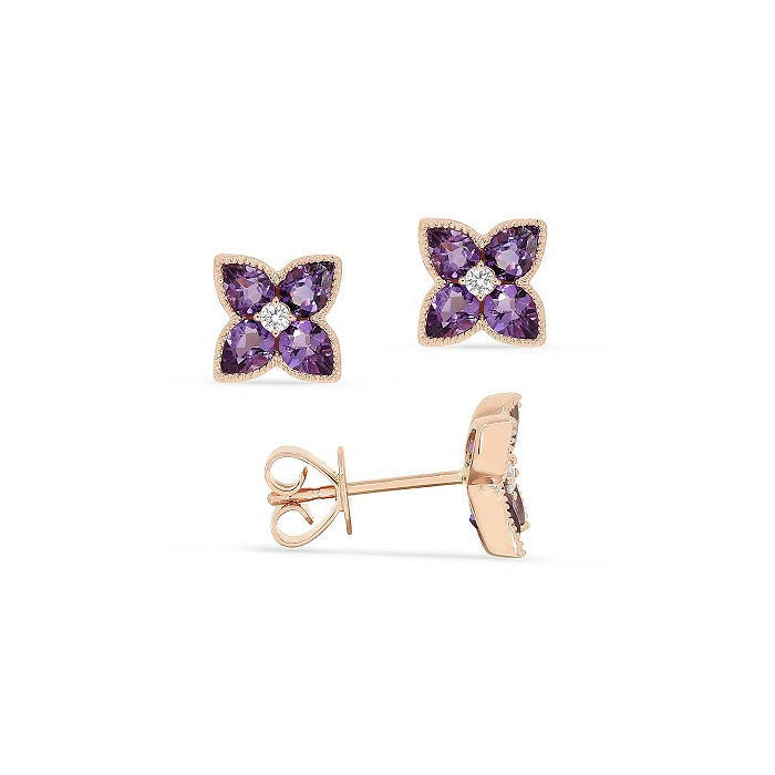 lavianojewelers - 14K Rose Gold Amethyst Earrings | LaViano 