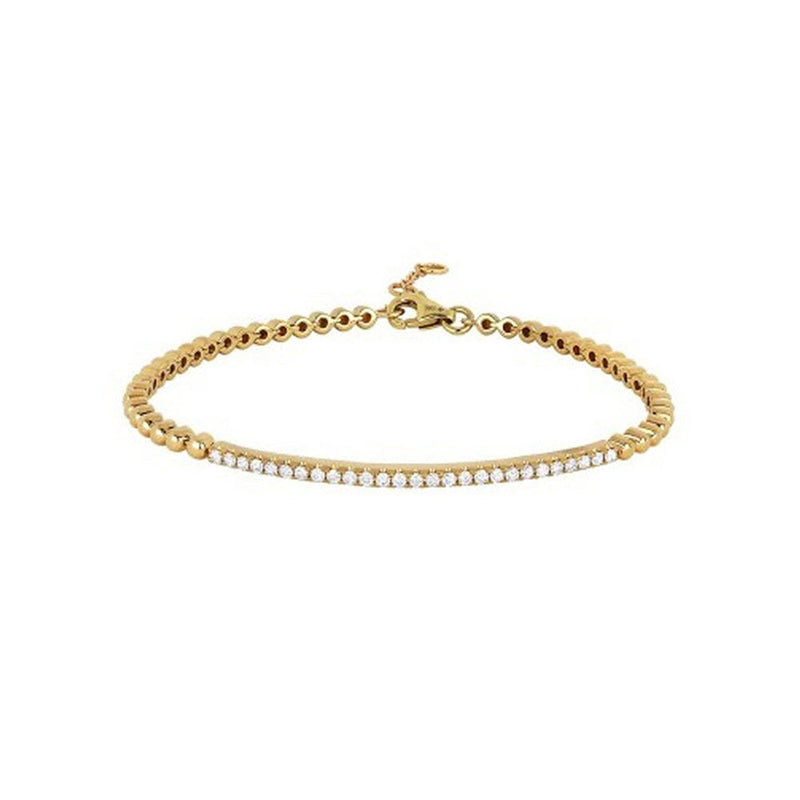 Image of 14K Rose Gold Diamond Bar Bracelet with diamonds weighing 0.33 carat.
