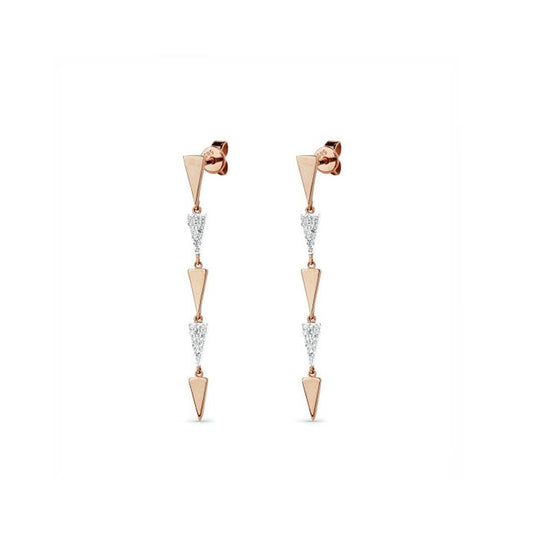 14K Rose Gold Diamond Earrings