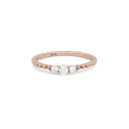 Image of LaViano Jewelers 14K Rose Gold Diamond Ring with diamonds weighing 0.23 carat.