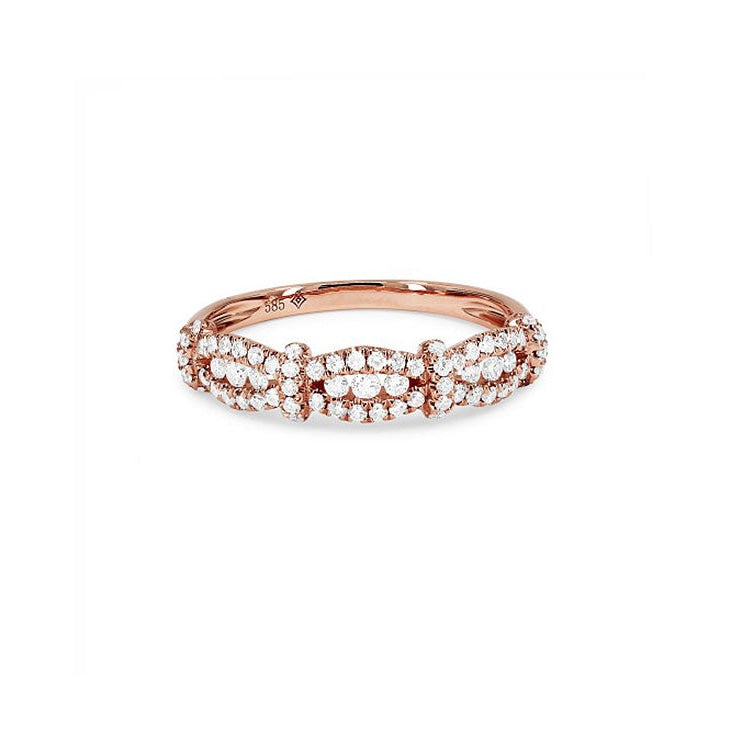 14K Rose Gold Pave Diamond Ring