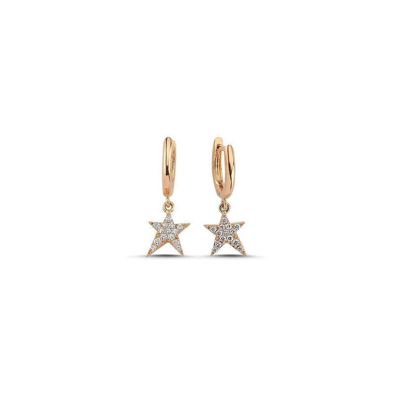lavianojewelers - 14K Rose Gold RockStar Diamond Earrings | 