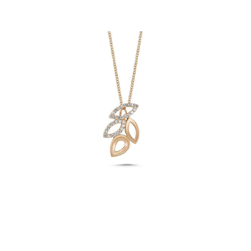 lavianojewelers - 14K Rose & White Gold Four Leaf Pendant 