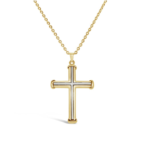 LaViano Jewelers Necklaces - 14K Two Tone Cross | LaViano 