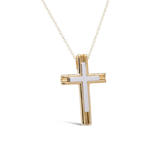 LaViano Jewelers Necklaces - 14K Two Tone Cross | LaViano 