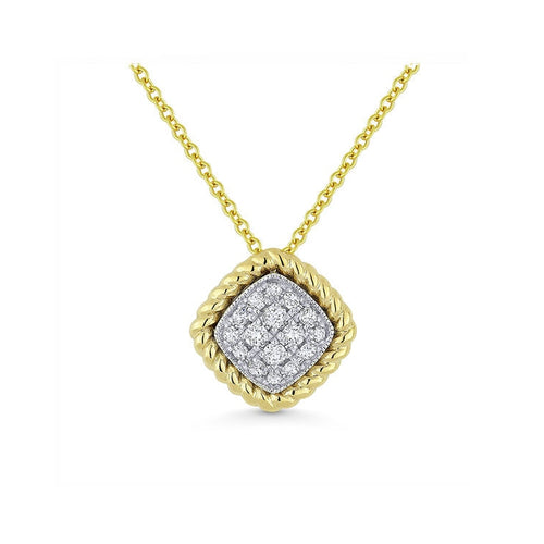 Image of 14K Two Tone Diamond Necklace with diamonds weighing 0.18 carat.