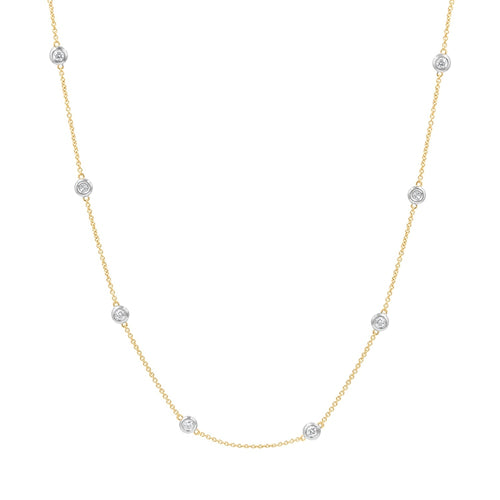 LaViano Jewelers Necklaces - 14K Two Tone Diamond Station
