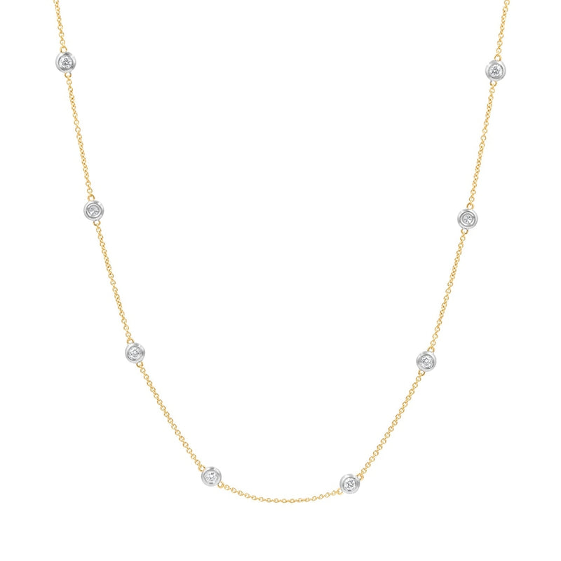 LaViano Jewelers Necklaces - 14K Two Tone Diamond Station