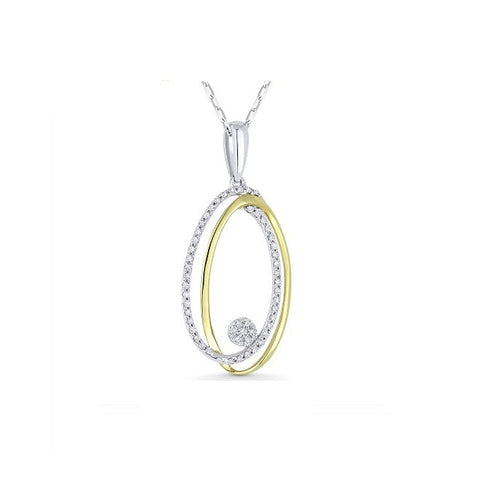 14K Two Tone Gold Diamond Pendant