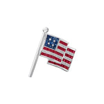 lavianojewelers - 14K White Gold American Flag Pin | LaViano