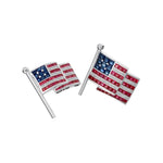 lavianojewelers - 14K White Gold American Flag Pin | LaViano