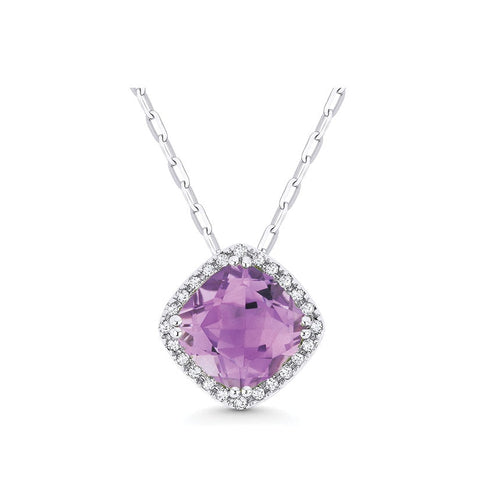 lavianojewelers - 14K White Gold Amethyst and Diamond 