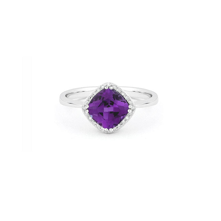 LaViano Jewelers 14K White Gold Amethyst and Diamond Ring