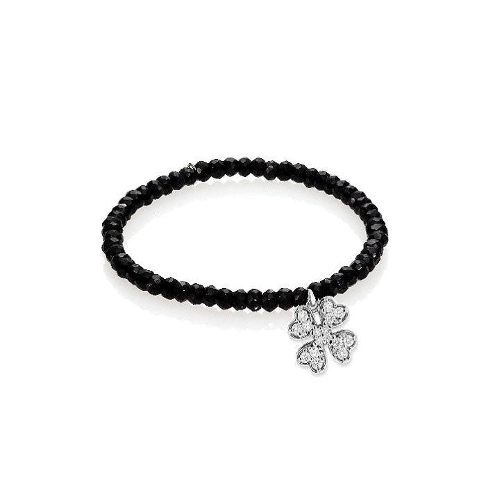 lavianojewelers - 14K White Gold and Diamond Clover Charm on