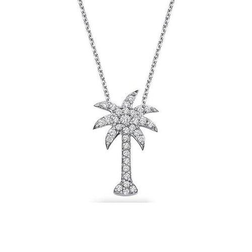 lavianojewelers - 14K White Gold and Diamond Palm Tree 