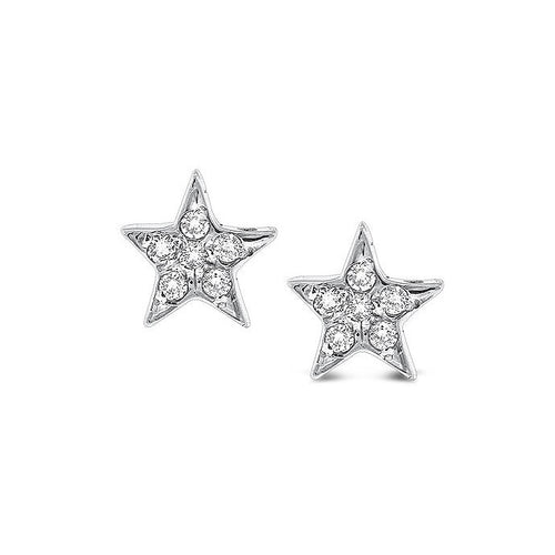 lavianojewelers - 14K White Gold and Diamond Star Stud 