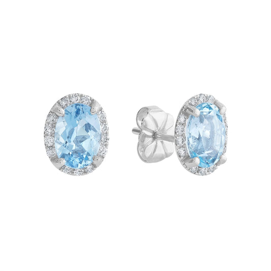 LaViano Jewelers Earrings - 14K White Gold Aquamarine and 