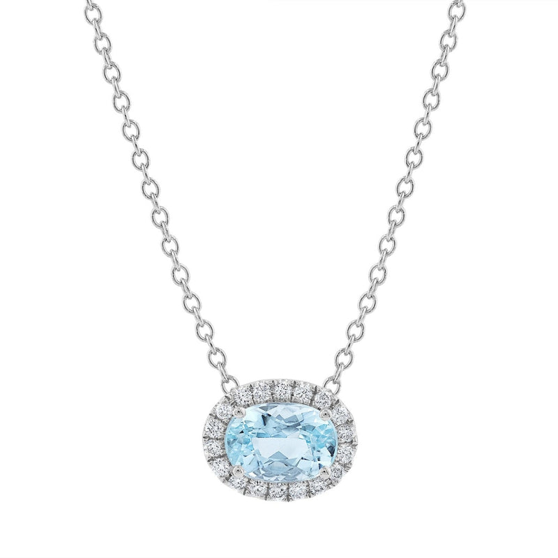 LaViano Jewelers Necklaces - 14K White Gold Aquamarine and 