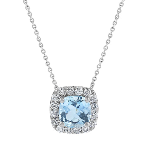 LaViano Jewelers Necklaces - 14K White Gold Aquamarine