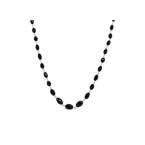 LaViano Jewelers 14K White Gold Black Diamond Beaded Necklace