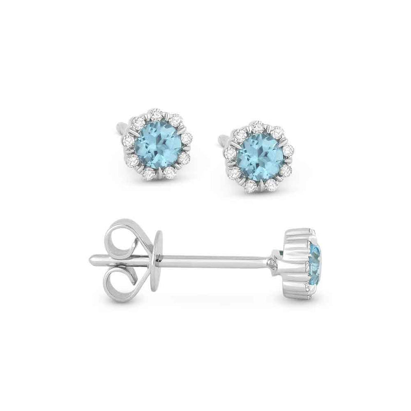 lavianojewelers - 14K White Gold Blue Topaz Earrings | 