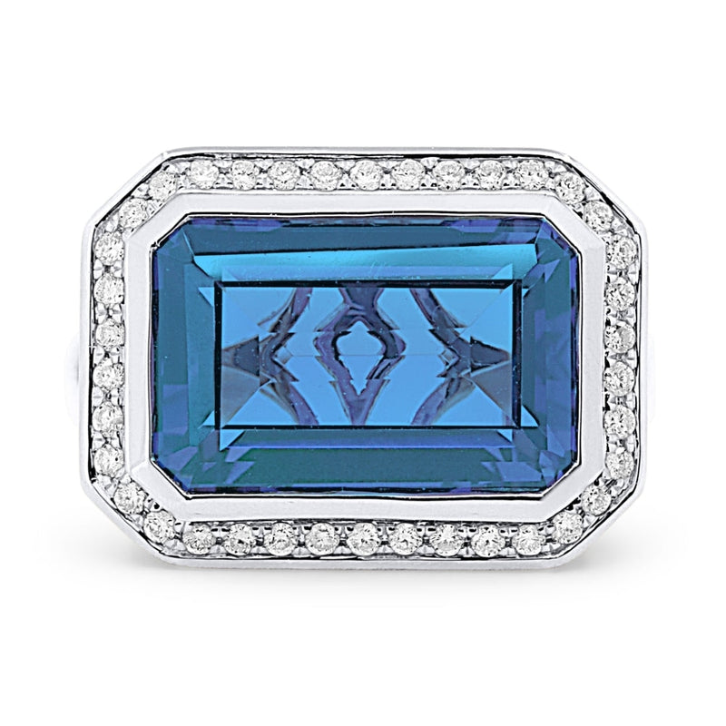 LaViano Jewelers Rings - 14K White Gold Blue Topaz and 