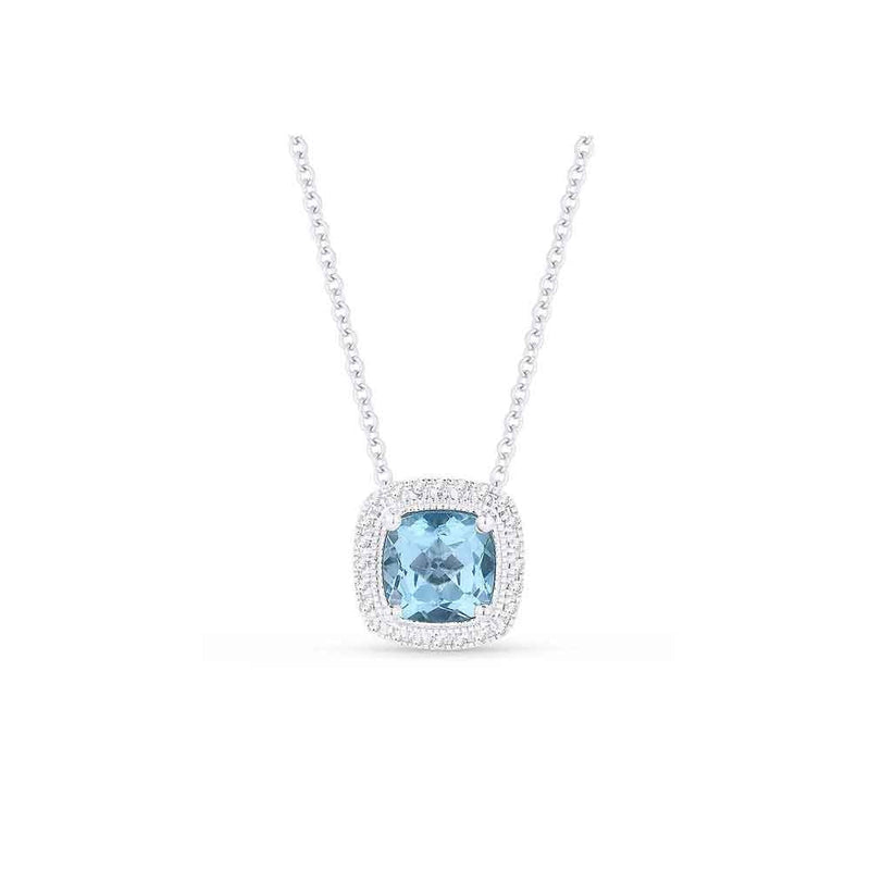 lavianojewelers - 14K White Gold Blue Topaz Necklace | 